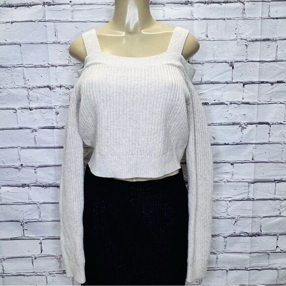 All Saints Dasha Crop Jumper Cold shoulder sweater size Small - Picture 3 of 10